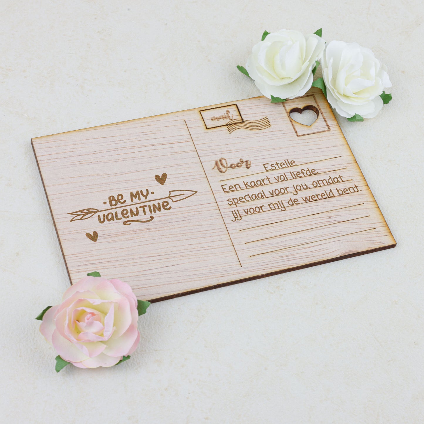 Houten kaart - Be My Valentine