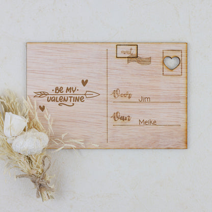 Houten kaart - Be My Valentine