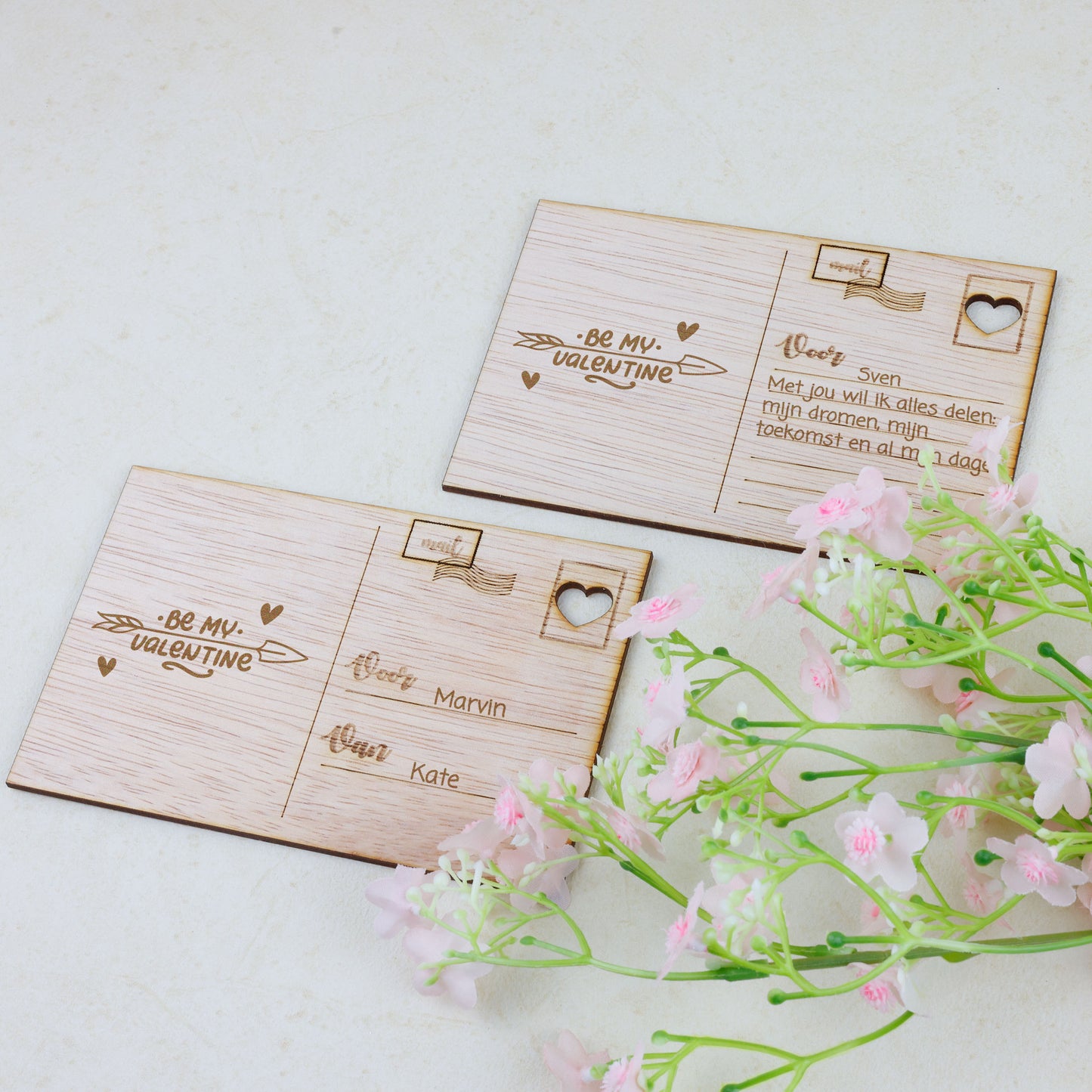 Houten kaart - Be My Valentine