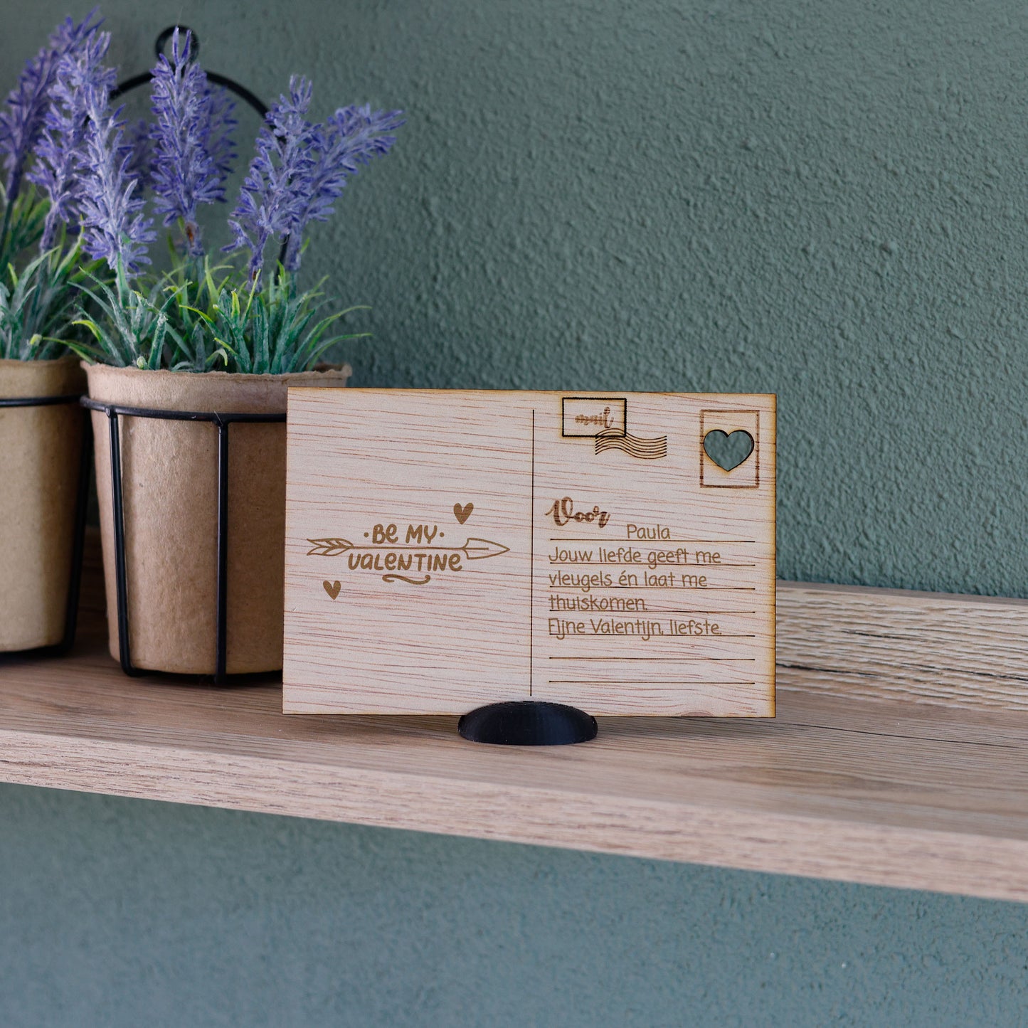 Houten kaart - Be My Valentine