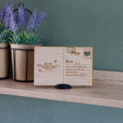 Houten kaart - Be My Valentine