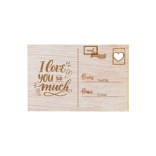 Houten kaart - I love you so much