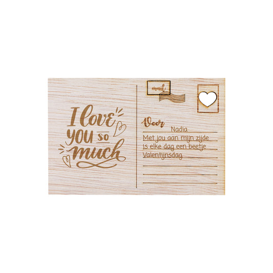 Houten kaart - I love you so much
