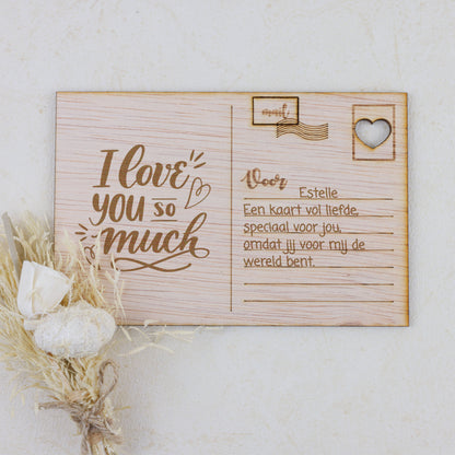 Houten kaart - I love you so much