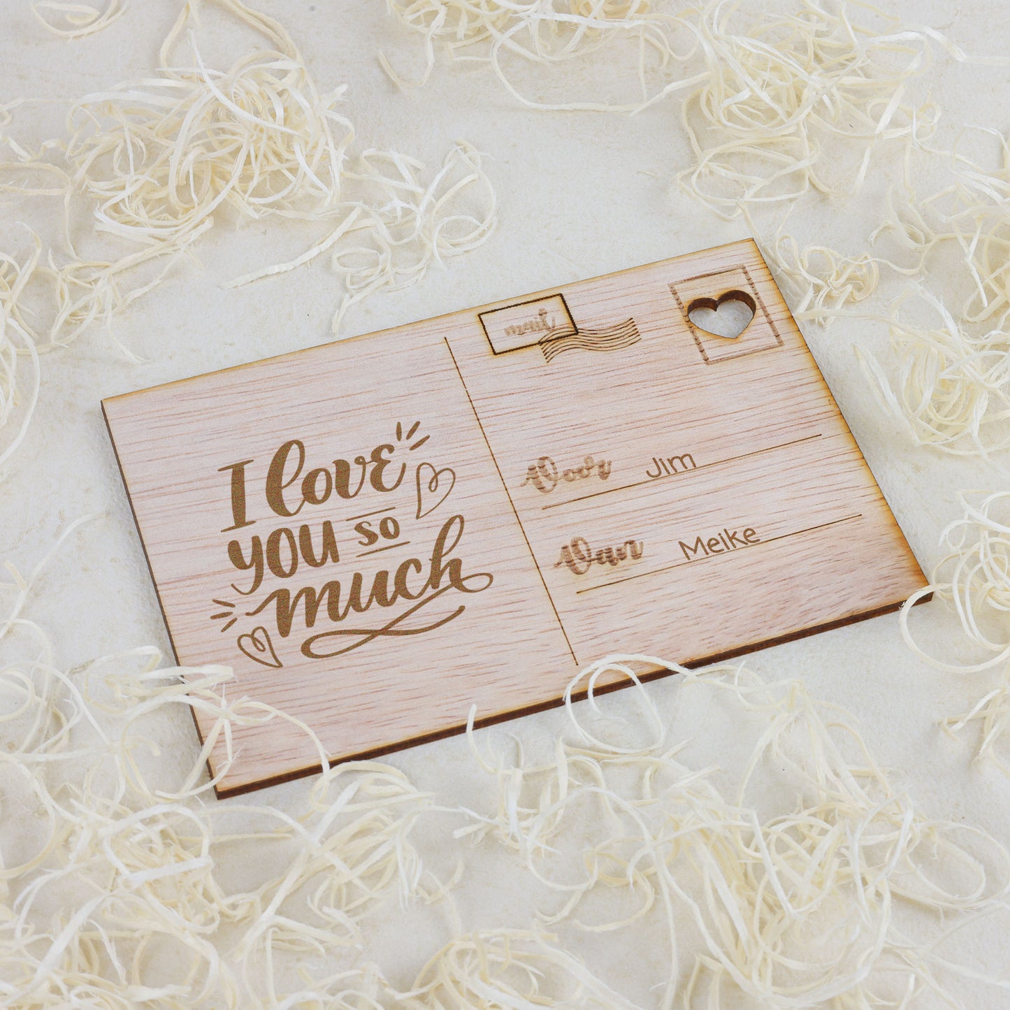 Houten kaart - I love you so much