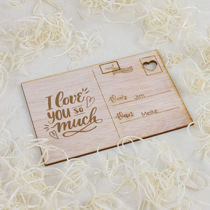 Houten kaart - I love you so much