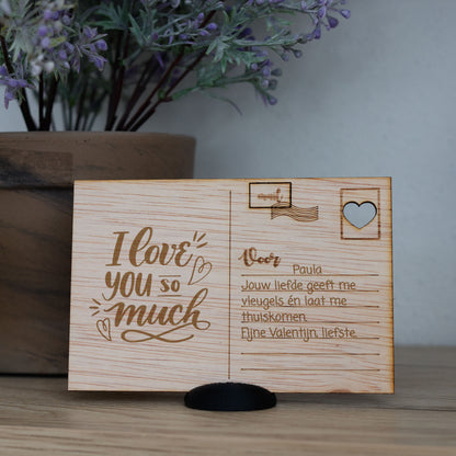 Houten kaart - I love you so much