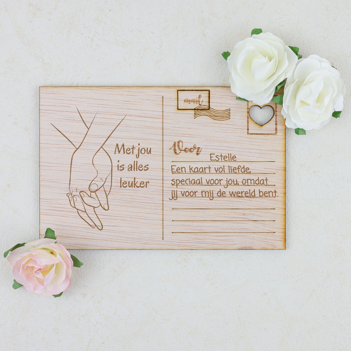 Houten kaart - Met jou is alles leuker
