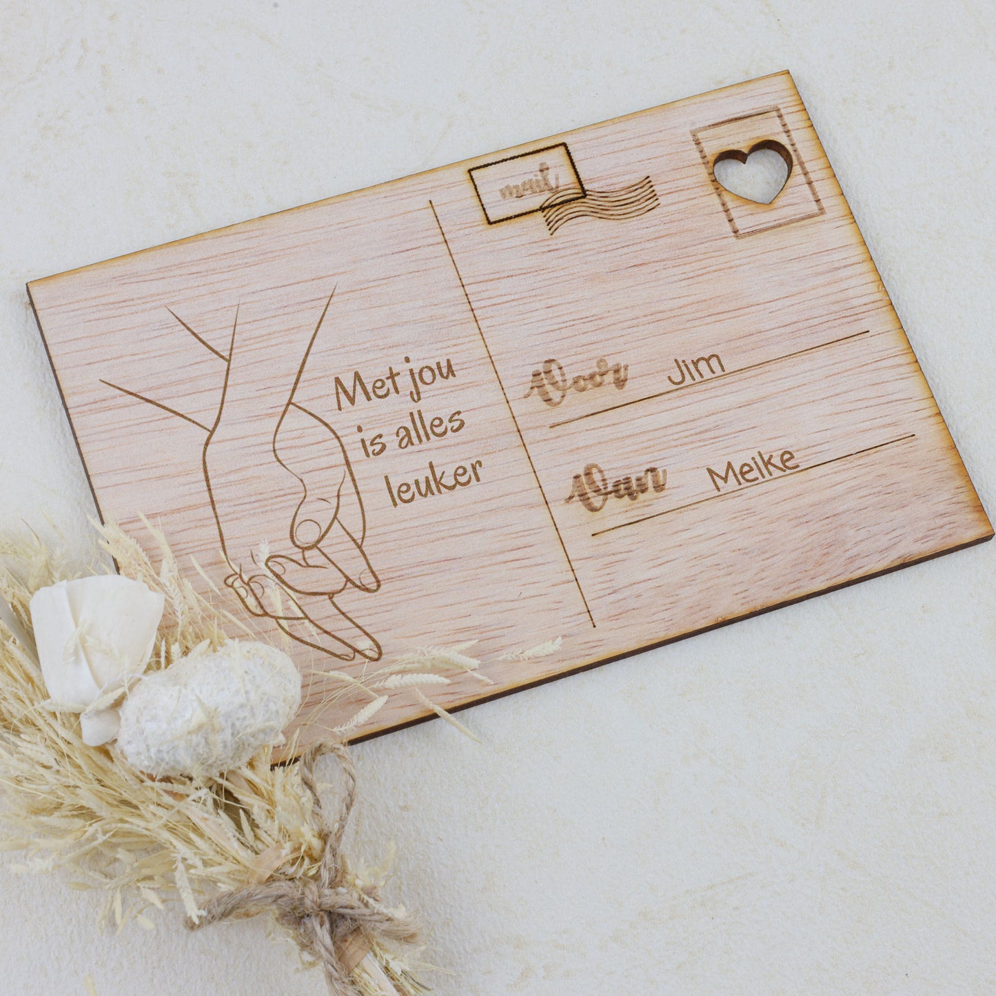 Houten kaart - Met jou is alles leuker