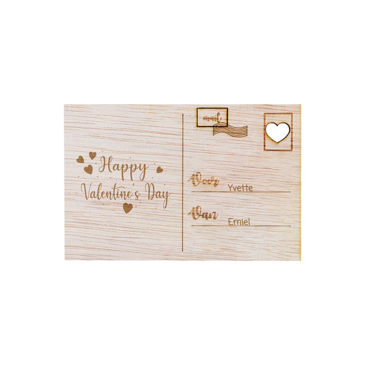 Houten kaart - Happy valentinesday