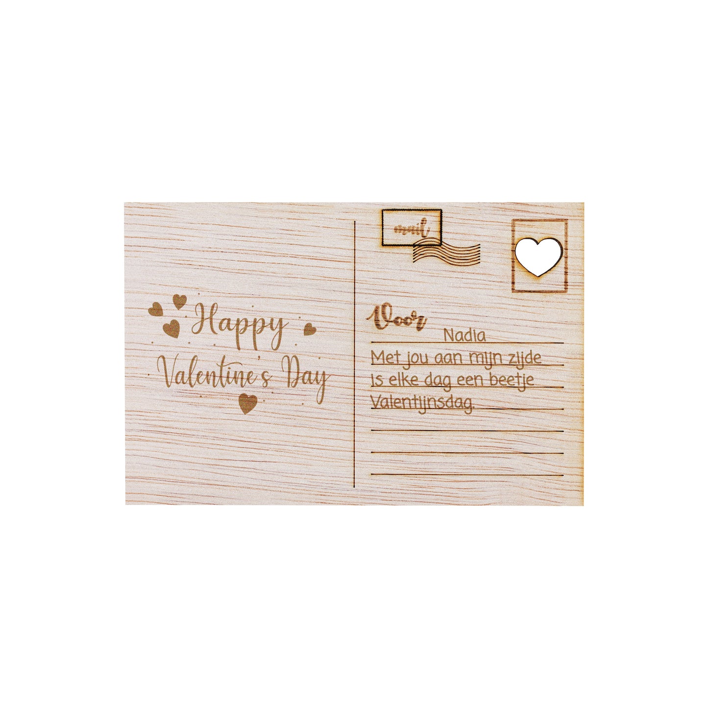 Houten kaart - Happy valentinesday