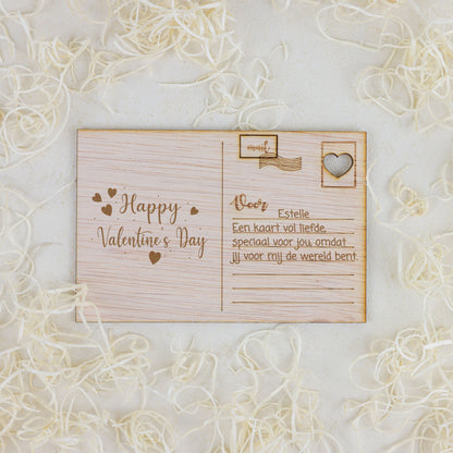 Houten kaart - Happy valentinesday
