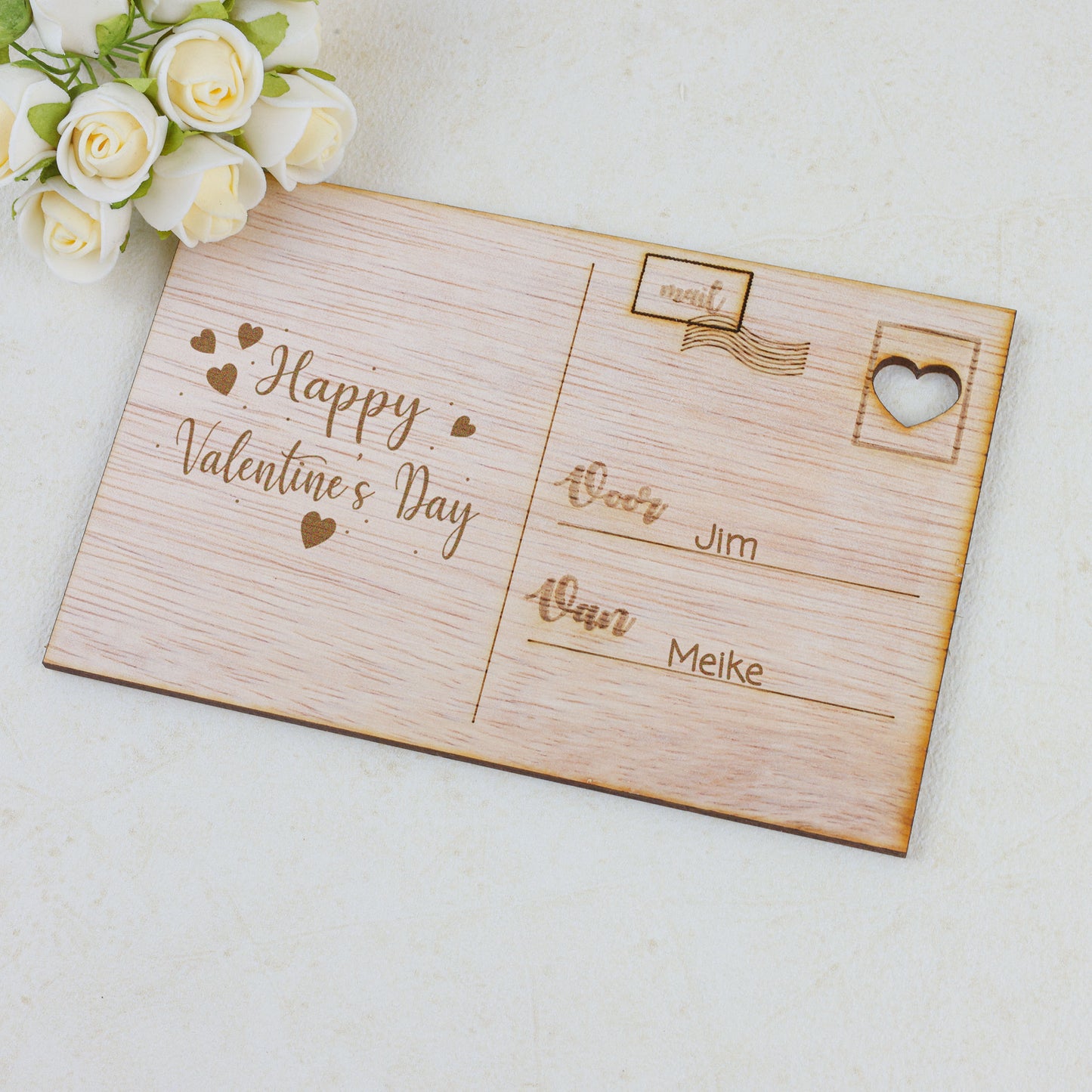 Houten kaart - Happy valentinesday