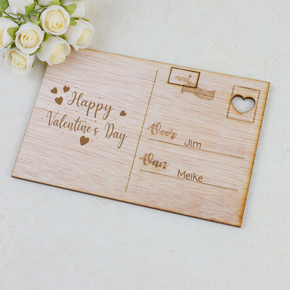 Houten kaart - Happy valentinesday