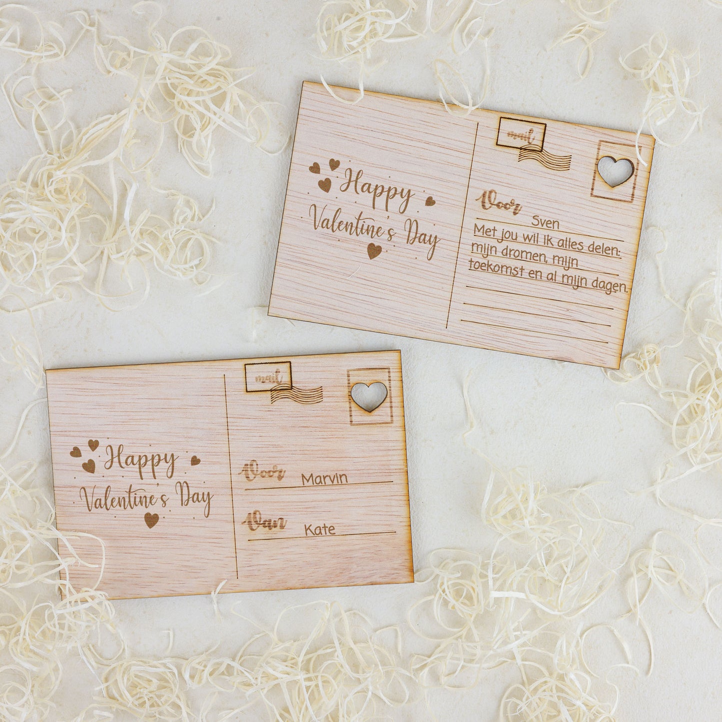 Houten kaart - Happy valentinesday