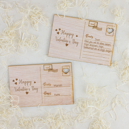 Houten kaart - Happy valentinesday