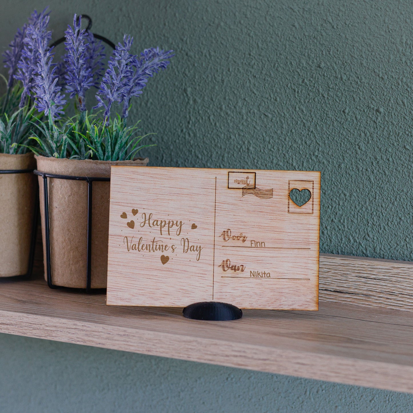 Houten kaart - Happy valentinesday