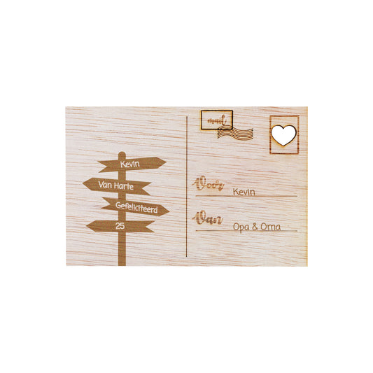 Houten kaart - Wegwijzer