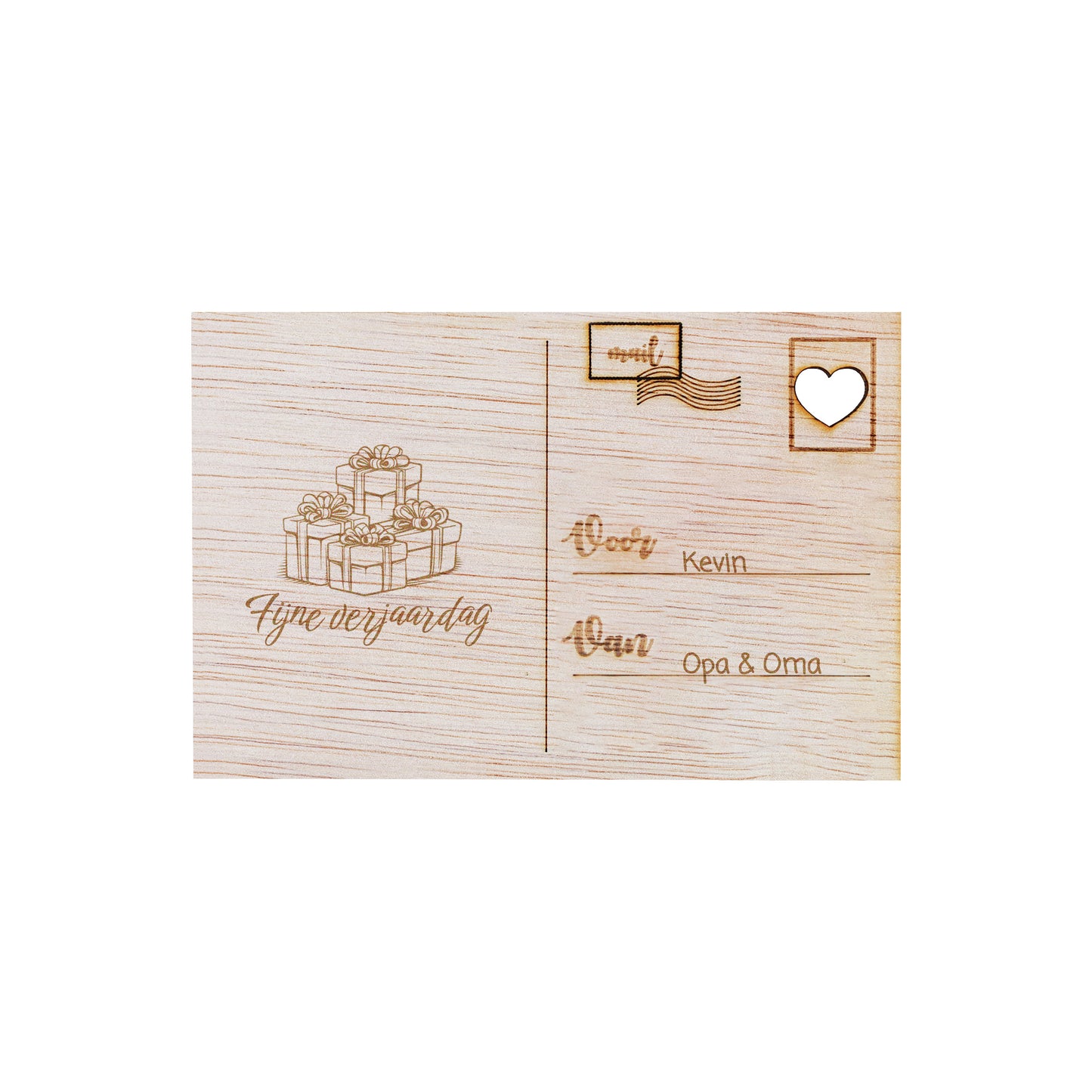 Houten kaart - Fijne Verjaardag