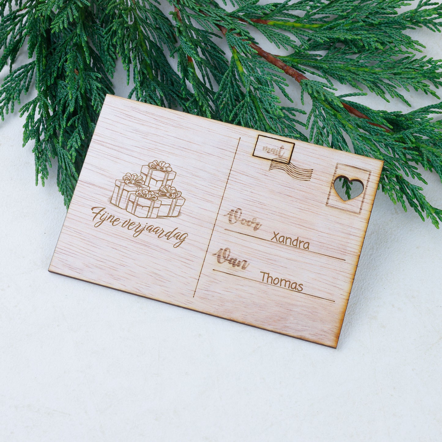 Houten kaart - Fijne Verjaardag