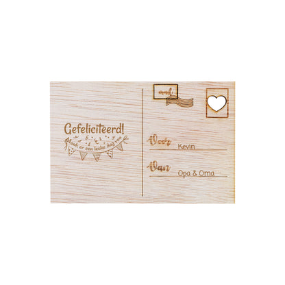 Houten kaart - Gefeliciteerd, maak er een leuke dag van.