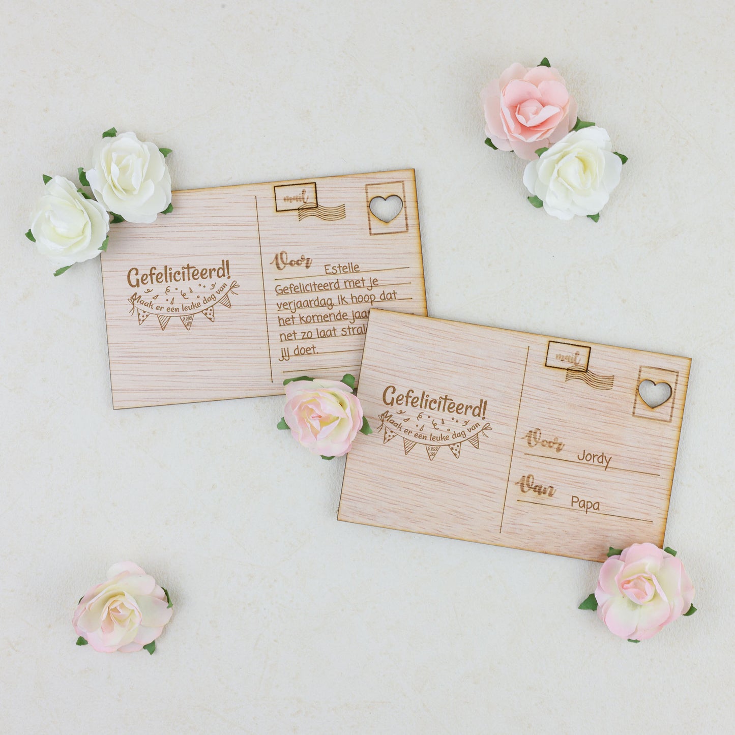 Houten kaart - Gefeliciteerd, maak er een leuke dag van.