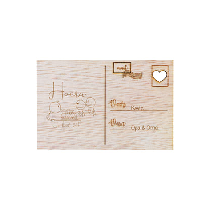 Houten kaart - Hoera