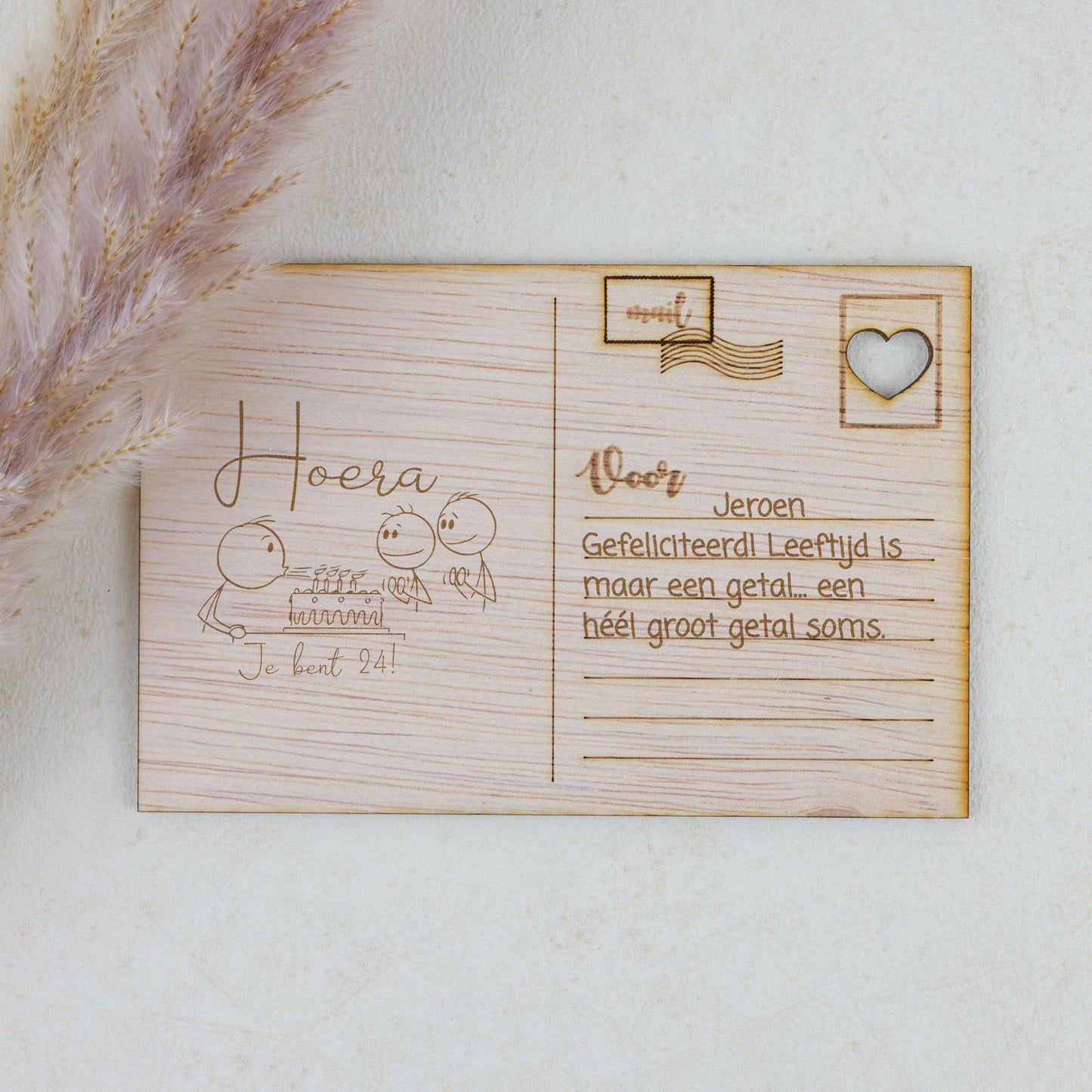 Houten kaart - Hoera