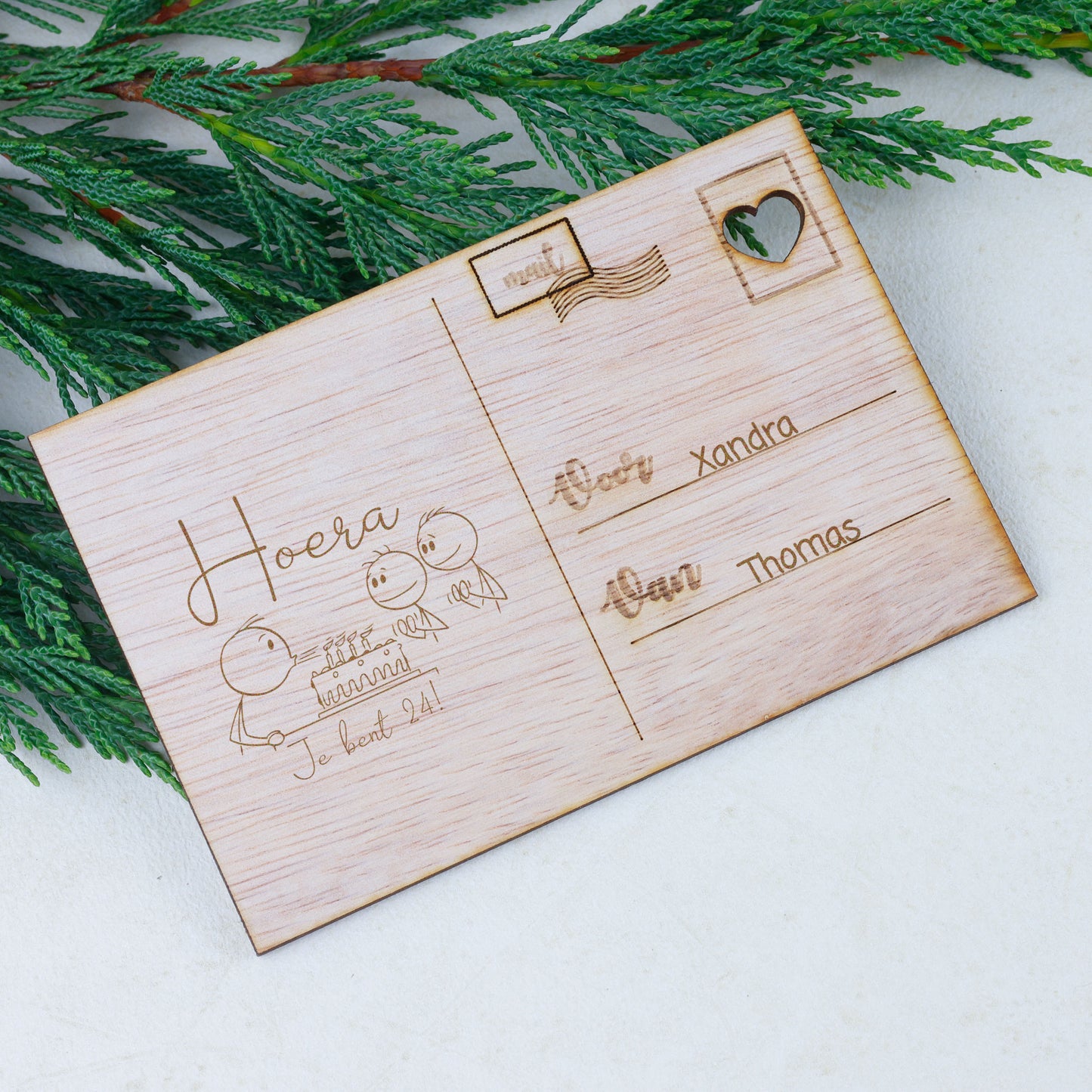 Houten kaart - Hoera