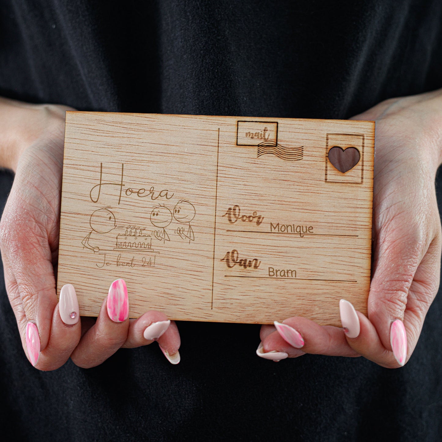 Houten kaart - Hoera