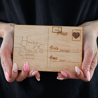 Houten kaart - Hoera