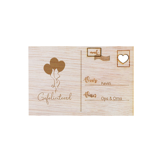 Houten kaart - Ballonnen