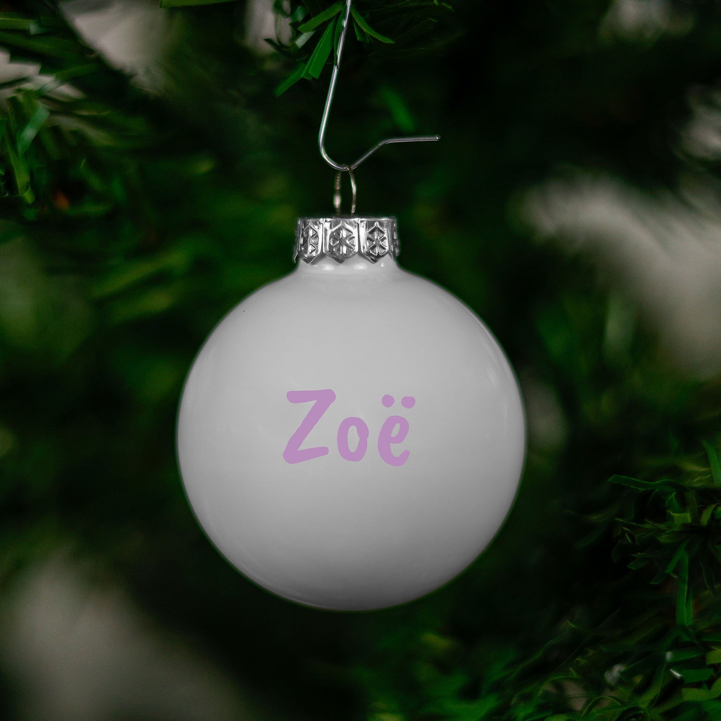 Kerstbal Wit - Naam