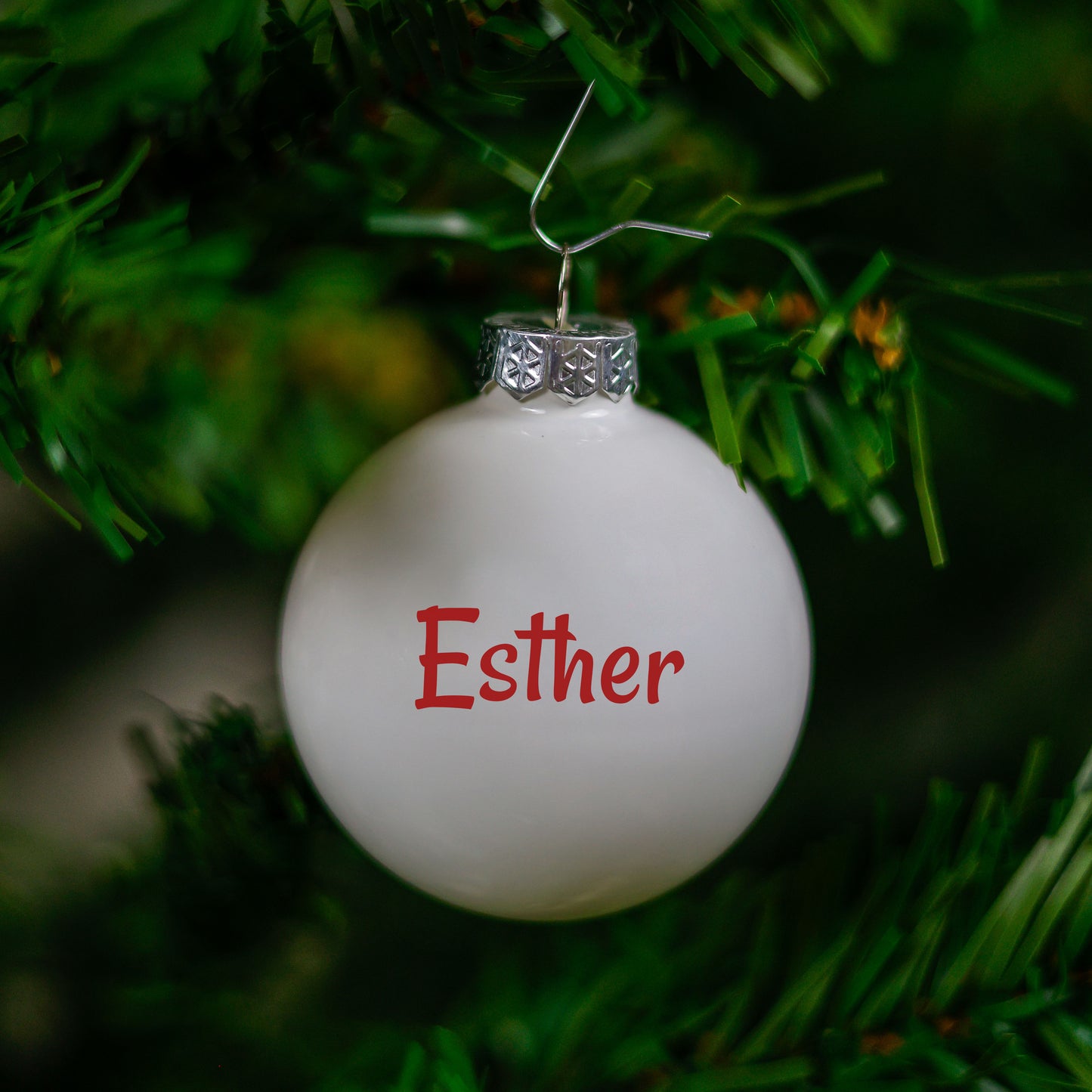 Kerstbal Wit - Naam