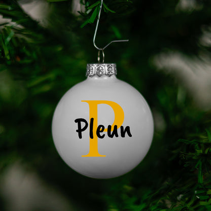 Kerstbal Wit - Naam + Hoofdletter