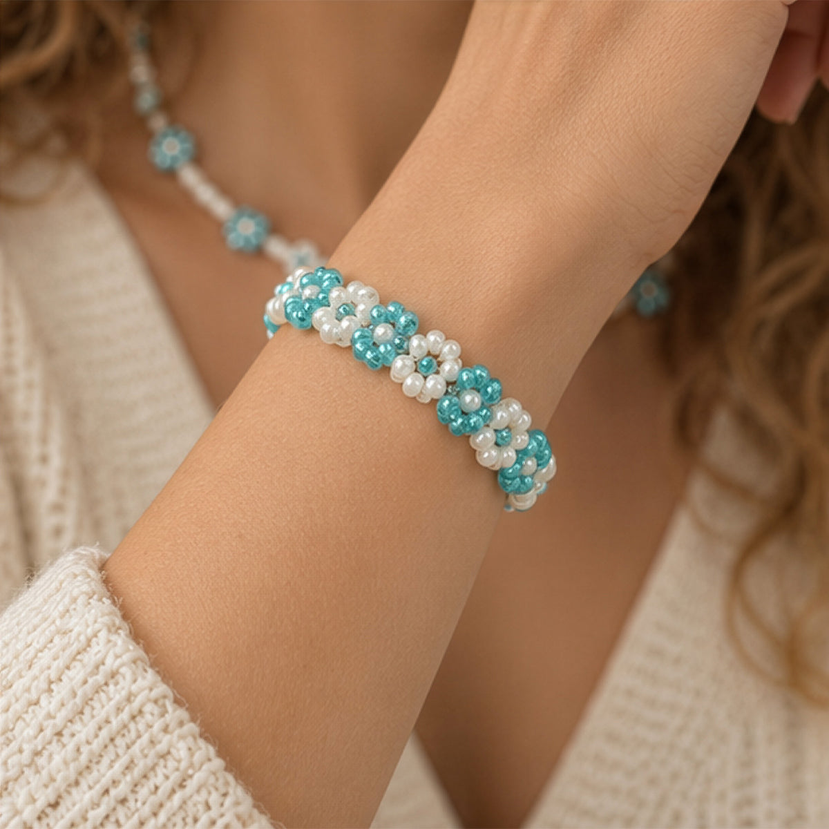 Bloesem Armband - Wolkenblauw