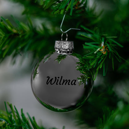 Kerstbal Zilver Glans - Naam