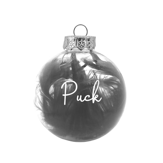 Kerstbal Zwarte Veertjes - Naam