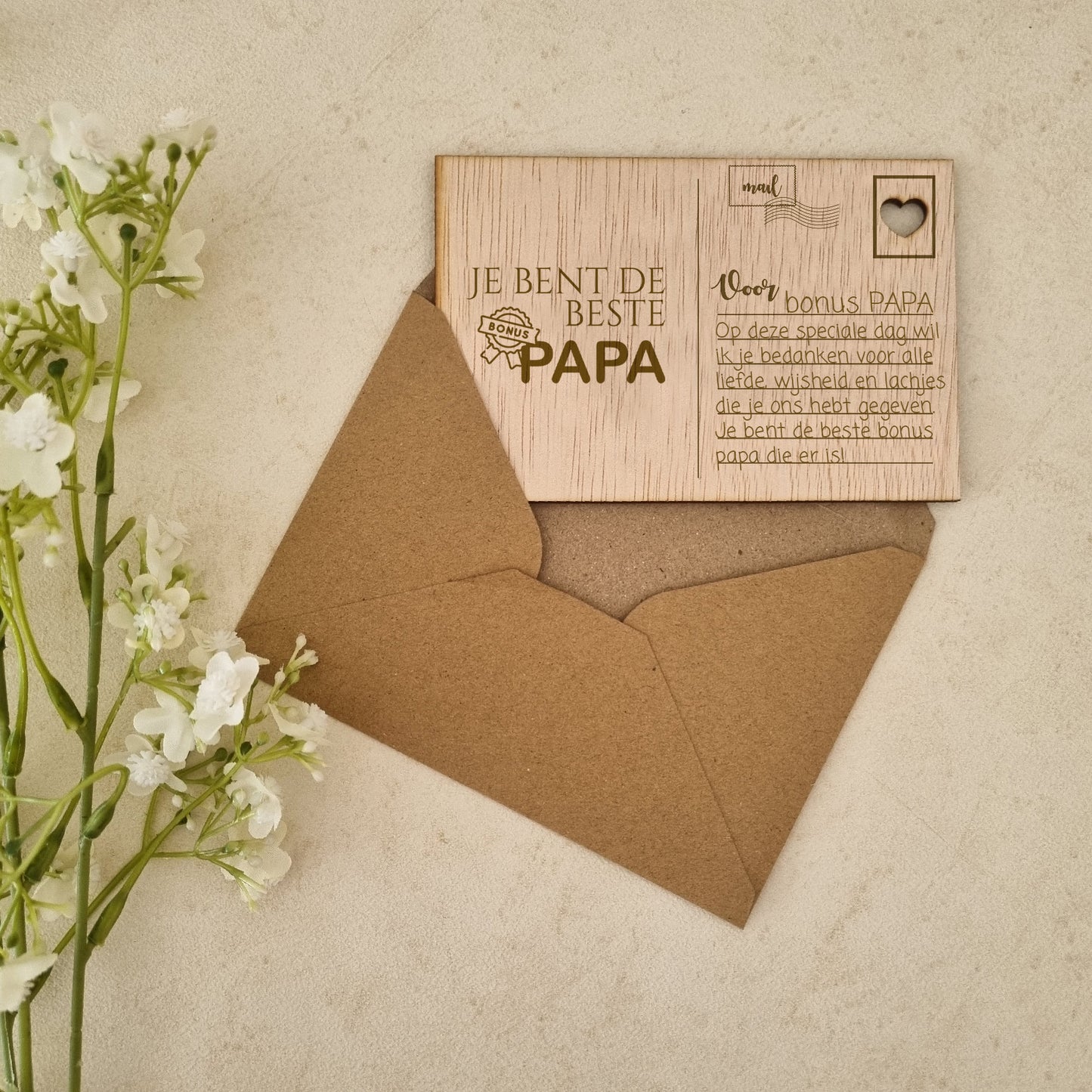 Houten kaart - Je bent de beste BONUS papa