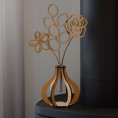 Houten bloemenvaasje