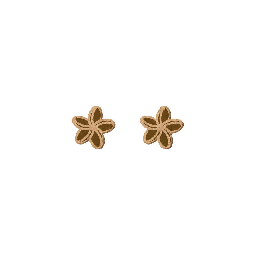 Oorbellen knopjes - plumeria