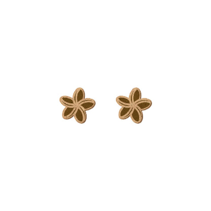 Oorbellen knopjes - plumeria