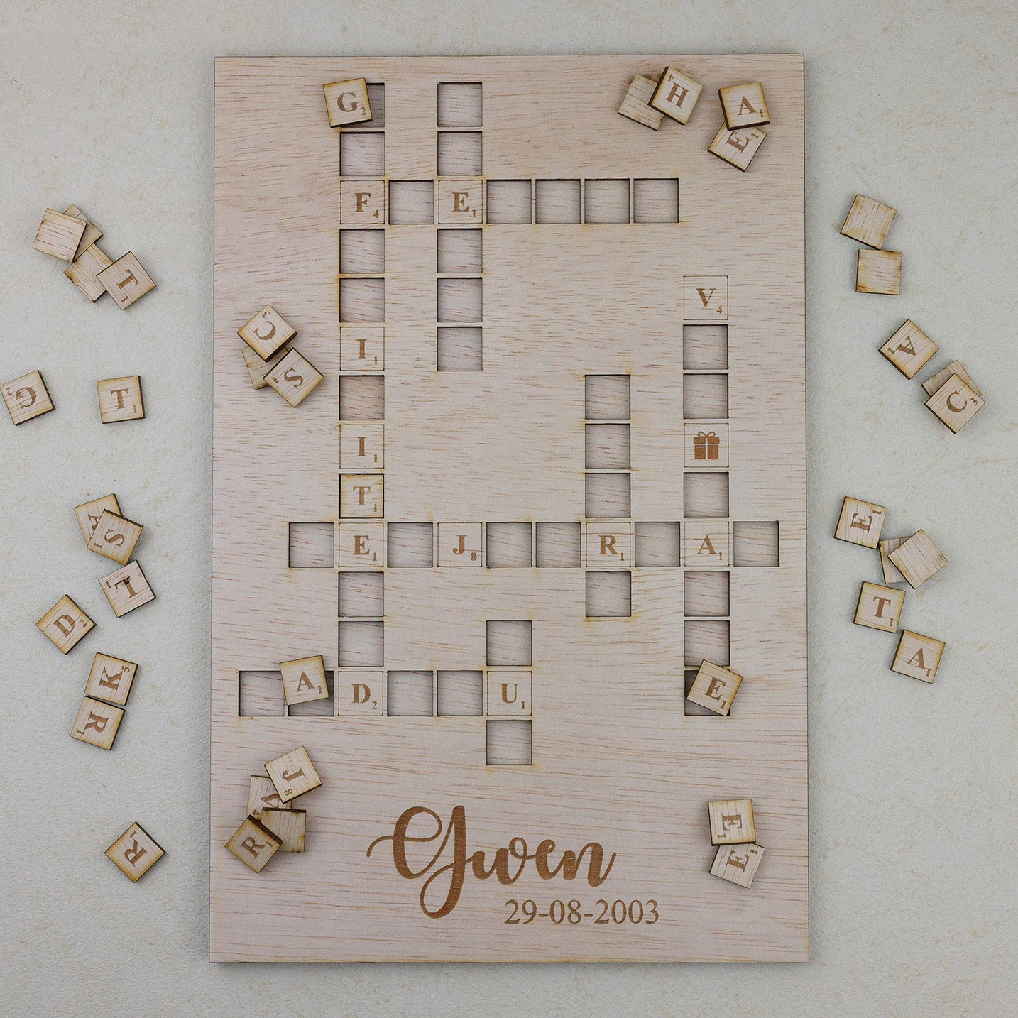 Scrabble puzzel - Verjaardag